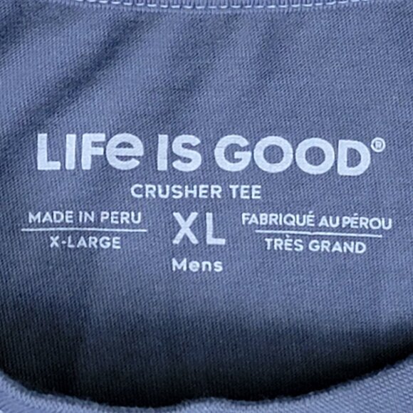 Life Is Good Men's Navy Phone Wallet Mask Keys Short Sleeve Crusher Tee - XL - Picture 8 of 8